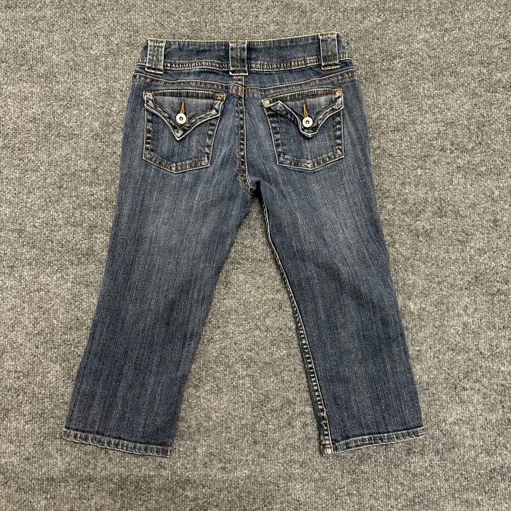 Younique Capri Jeans Womens Size 5 Blue Denim Low Rise Cropped Flap Pocket - Picture 3 of 8